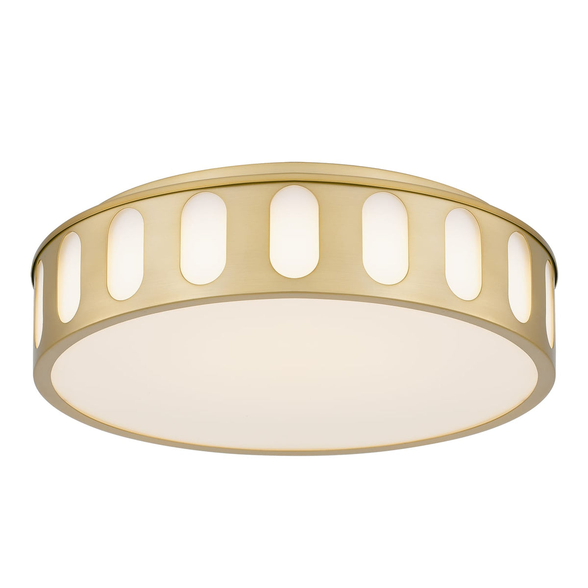 Antique Brass LED Flush Mount Light Fixture 15.13"