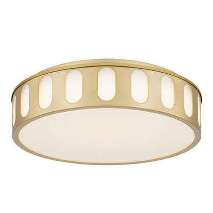 Antique Brass LED Flush Mount Light Fixture 15.13"