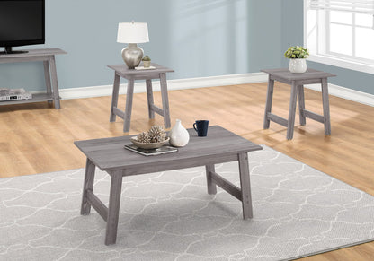 Grey 3 Piece Table Set - Coffee & End Tables for Living Room