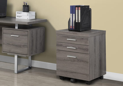 3-Drawer File Cabinet - Taupe Particle Board Storage
