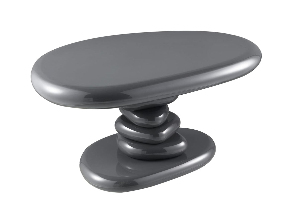 Gray High Gloss End Table - 21" x 30" for Living Room