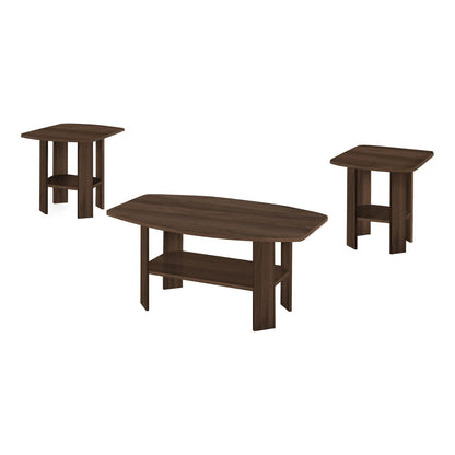 3 Piece Walnut Coffee Table Set - Storage & Accent Tables