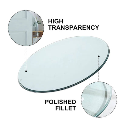 Round Glass Dining Table - 42.13 Inch Diameter for Dining Room