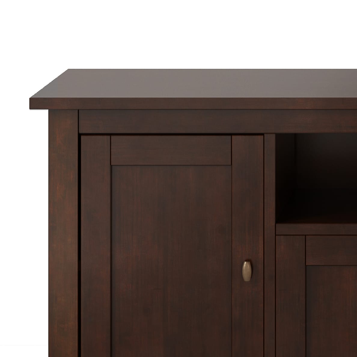 72" Dark Brown Solid Wood TV Stand with Storage for Living Room