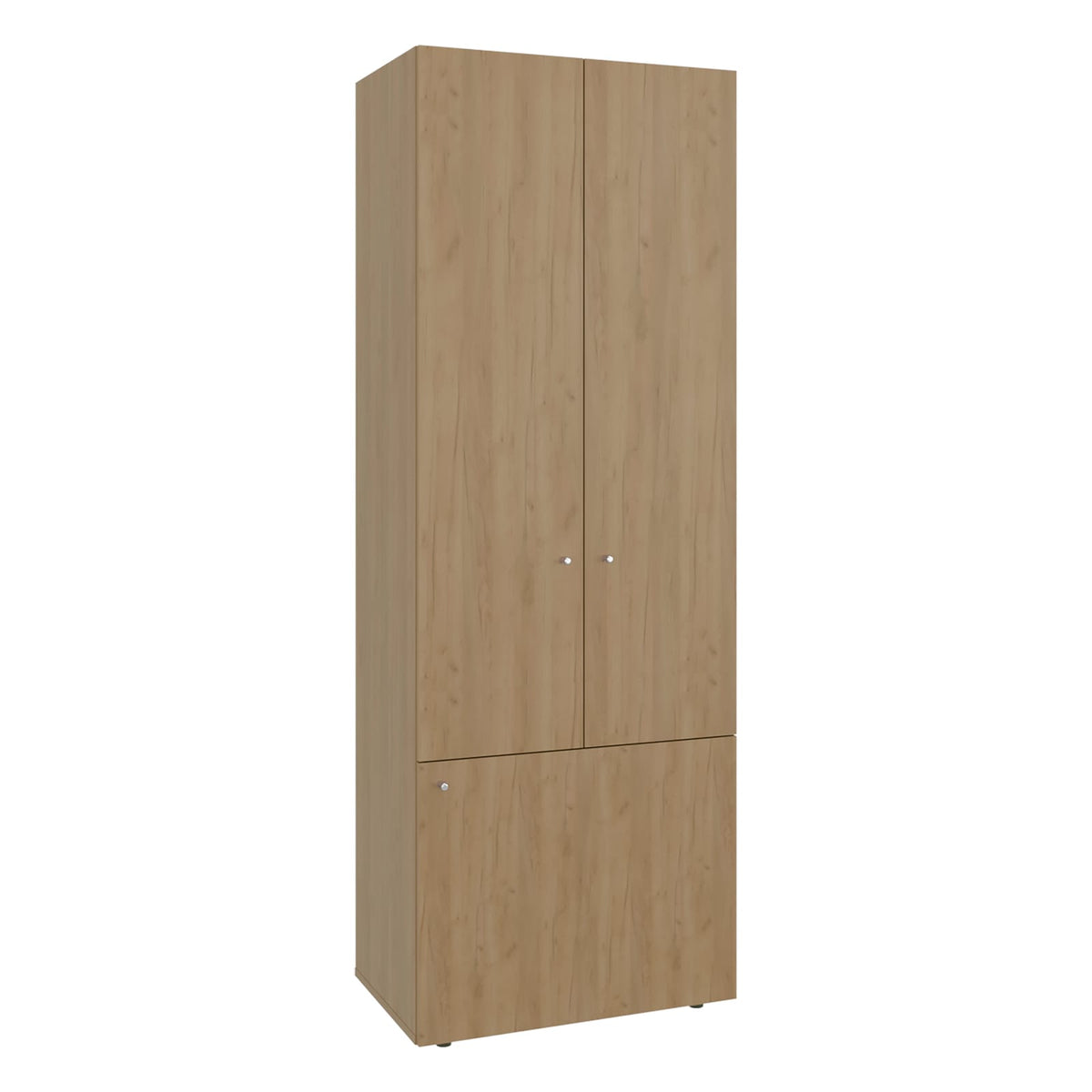 Modern Oak Particle Board Wardrobe with Hanging Rod for Bedroom Storage