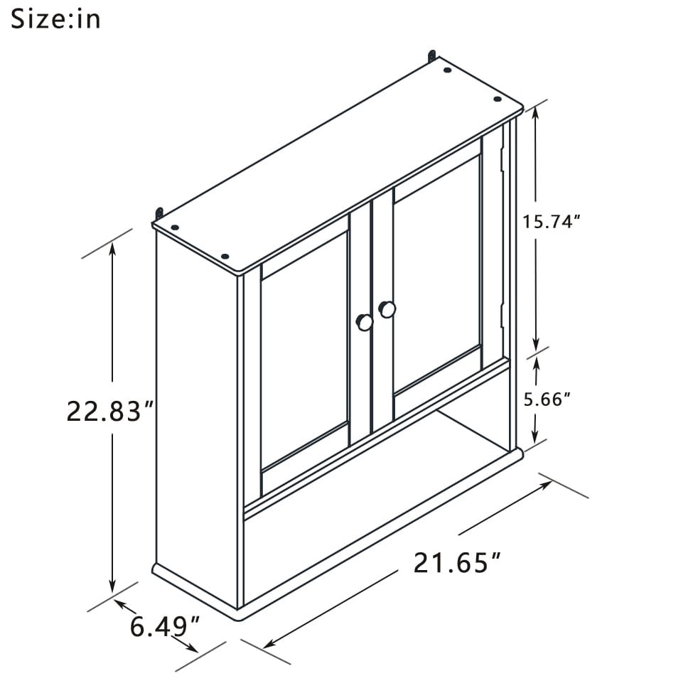 Modern White MDF Bathroom Mirror Cabinet for Renovations