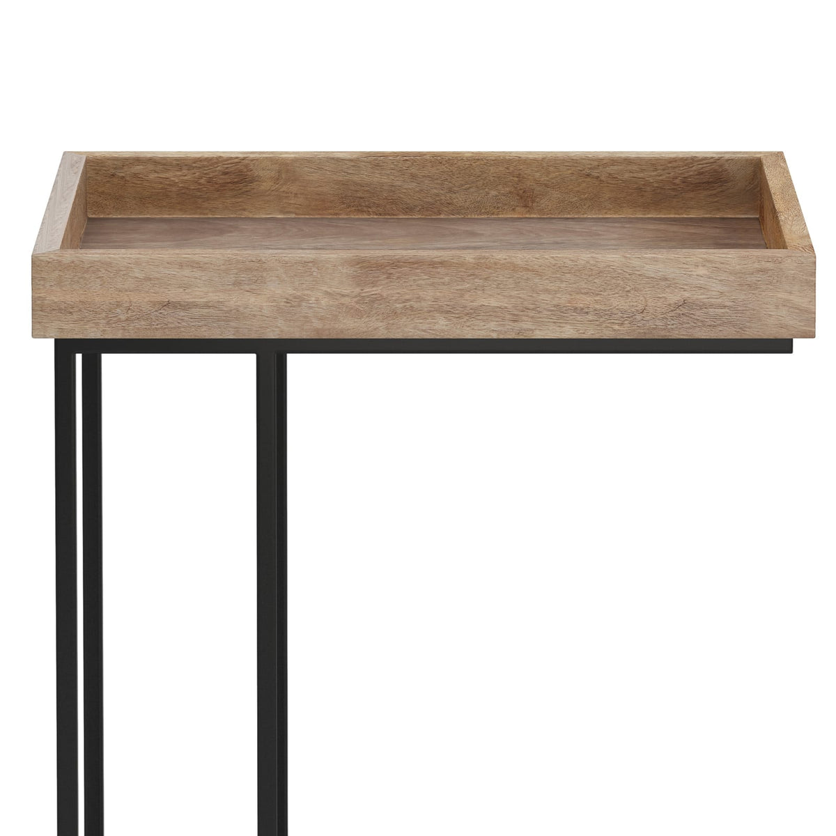 Light Brown Wood C Side Table - 18.1"D x 11.8"W