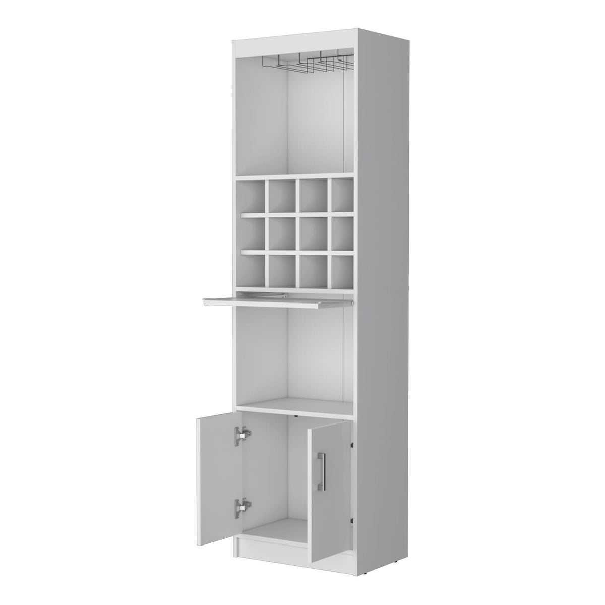 White Bar Cabinet with Wine Storage - 5+ Spaces for Living Room