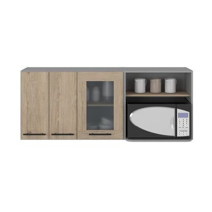 Beige Engineered Wood Wall Cabinet Rack for Living Room