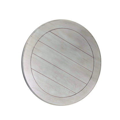 Transitional Gray Round End Table - Living Room Accent