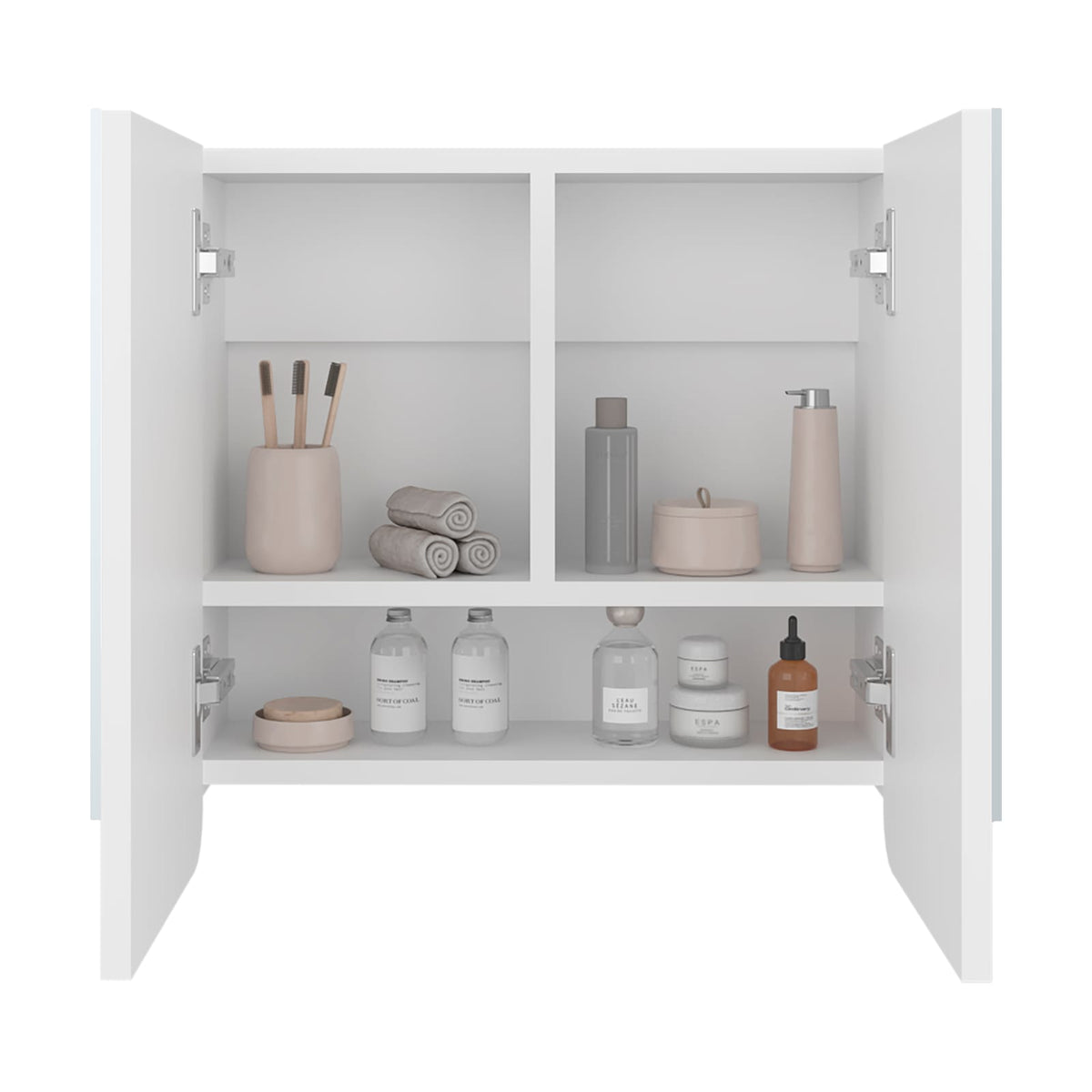 White Bathroom Storage Cabinet with Shelves