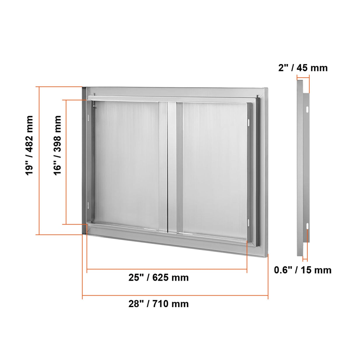 Stainless Steel Outdoor Kitchen Door for Barbecue Island