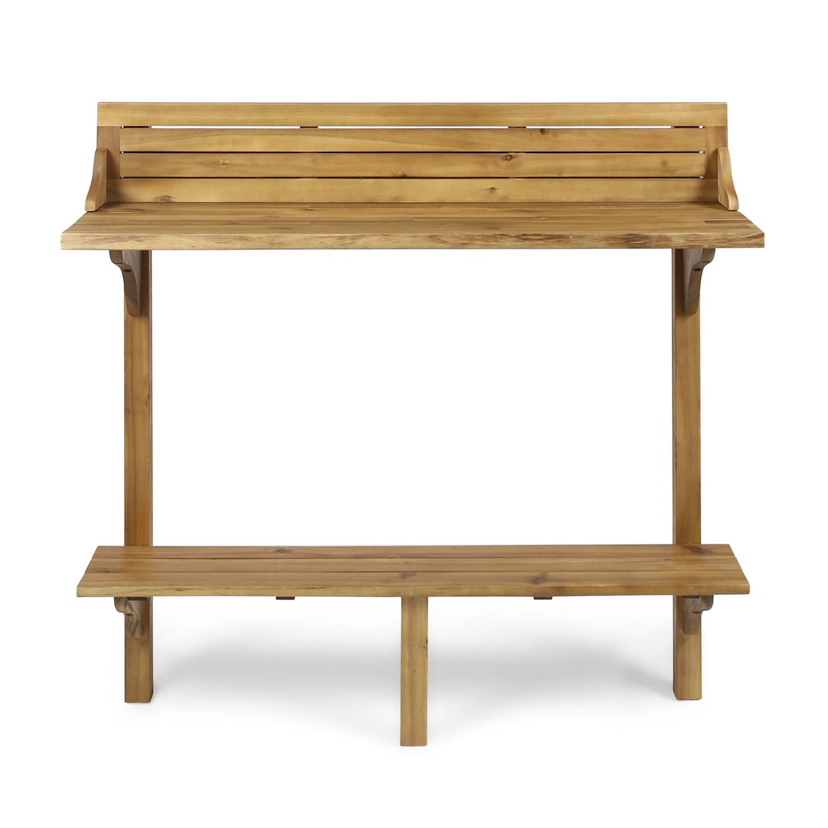 Natural Wood Acacia Balcony Bar Table for Kitchen and Dining Areas