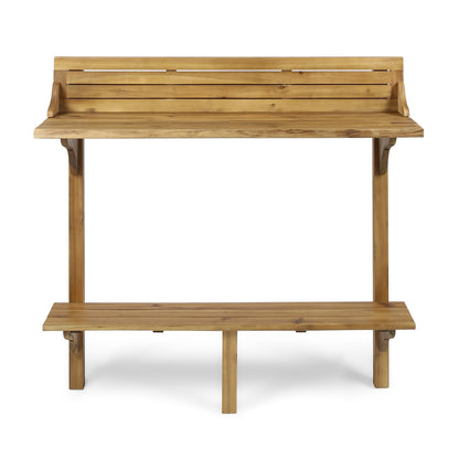 Natural Wood Acacia Balcony Bar Table for Kitchen and Dining Areas