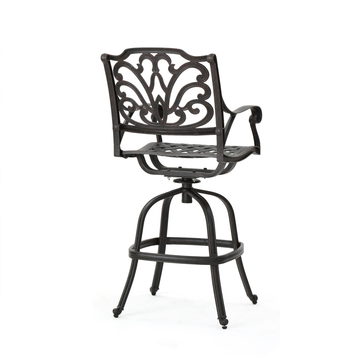Cast Aluminium SWIVEL Barstool - Bronze Patio Seating