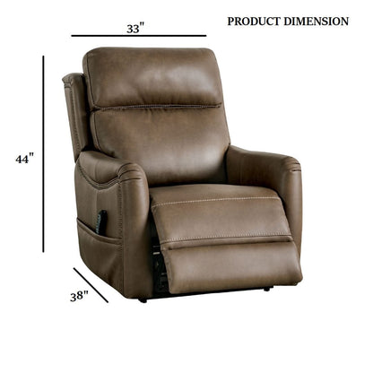 Brown Leatherette Lift Chair - Primary Living Room