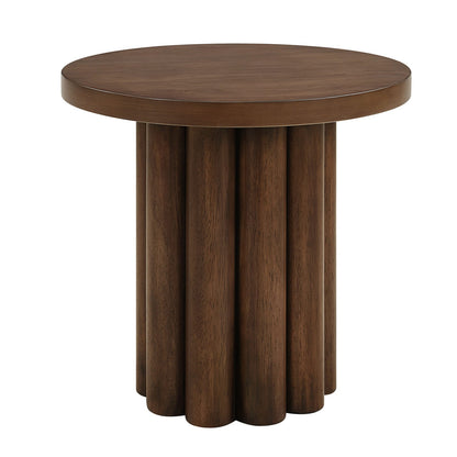 Loanna Wooden Color Finish End Table - Brown, Synthetic Wood