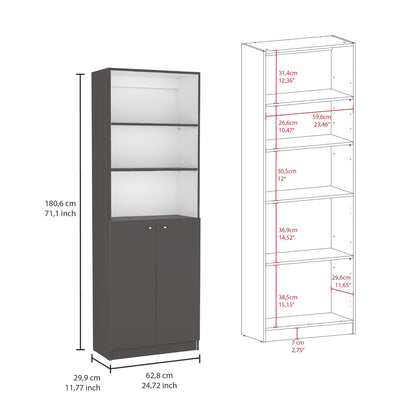 Multicolor Particle Board Bookcase Set - 8 Shelves, 42" Wide for Living Room