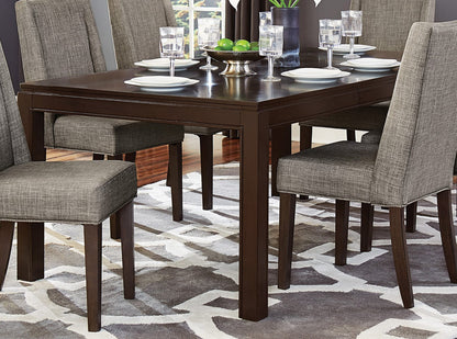 Dark Brown 5 Piece Dining Set with Extension Table