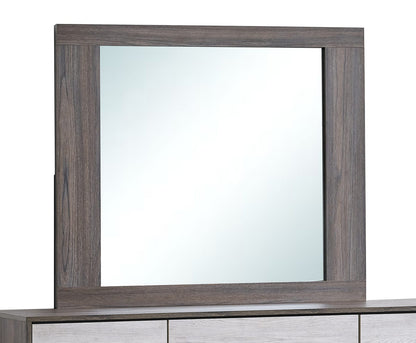 Gray Mirror with Oak Frame - 43" Vanity Mirror
