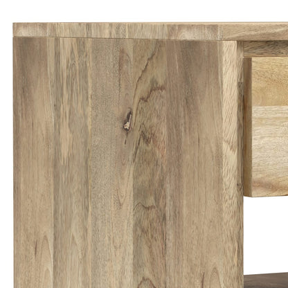 Lowry End Table - Natural Wood & Metal Storage Side Table