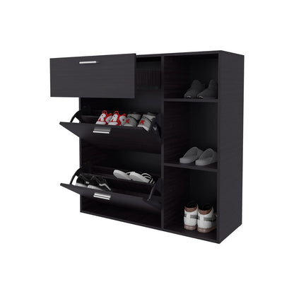 Black Shoe Cabinet with 2 Doors - Storage for Bedroom for Living Room