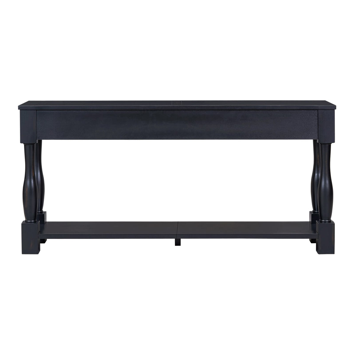 Espresso Solid Wood Console Table with 3 Drawers for Living Room