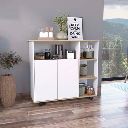 Serbia Kitchen Island - Multicolor, Rectangular, 35.43"W