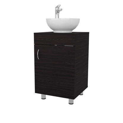 Dark Brown Bathroom Vanity with Storage