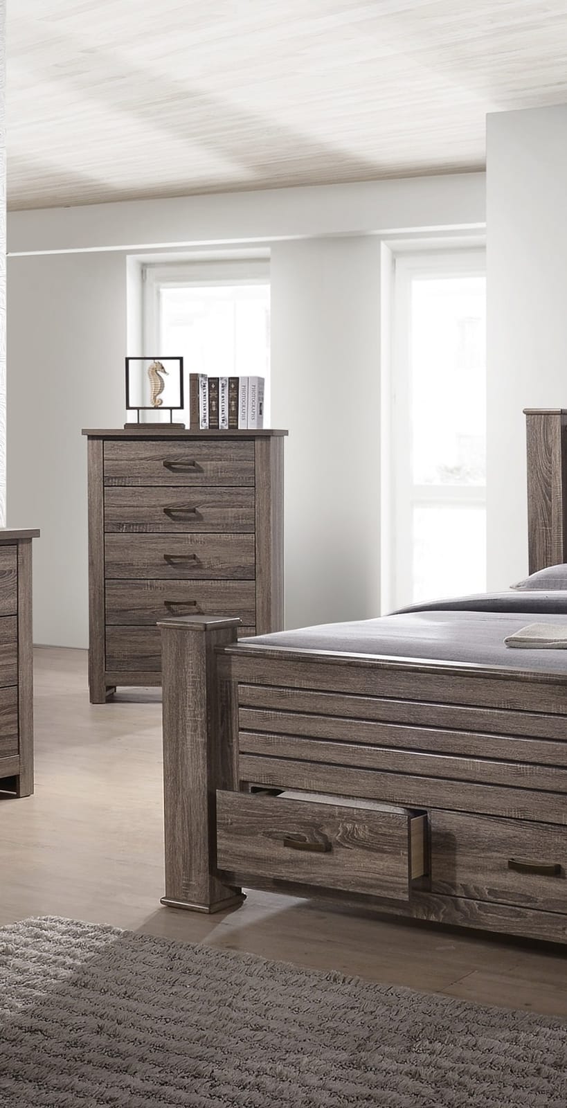 Natural Finish Bedroom Dresser - 34" W x 16" D x 49" H