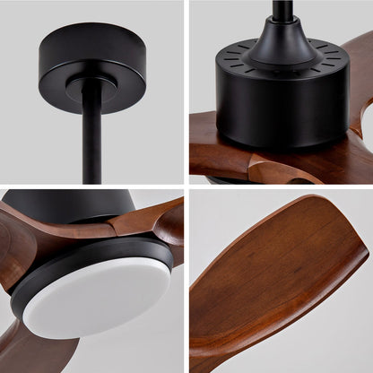 36" Wood Ceiling Fan with Lights - Remote Control, Quiet DC Motor for Living Room &