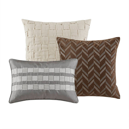 8 Piece Queen Jacquard Oversized Comforter Set - Multicolor