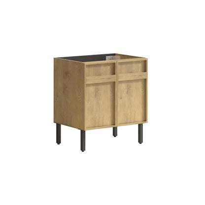 Oak MDF Bathroom Vanity - 29.1" Sinkless