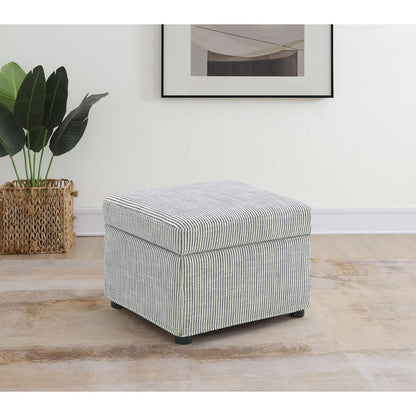Merced Grey Upholstered Lift Top Storage Ottoman - 24" x 19.5"