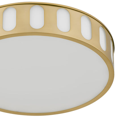 Antique Brass LED Flush Mount Light Fixture 15.13"