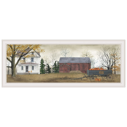 Framed Pumpkins Print by Billy Jacobs - White Frame Art