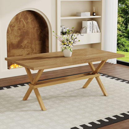 71 x 35.4 Wood Dining Table - Modern Minimalist Style