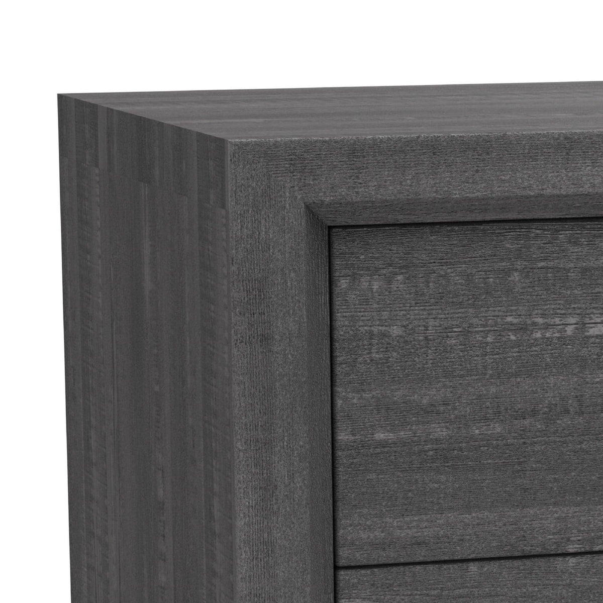 Gray Wood Nightstand with Two Drawers for Bedroom
