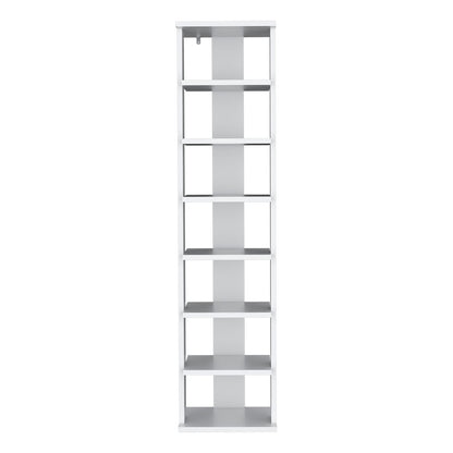 White 7-Shelf Shoe Rack - Small Spaces for Living Room
