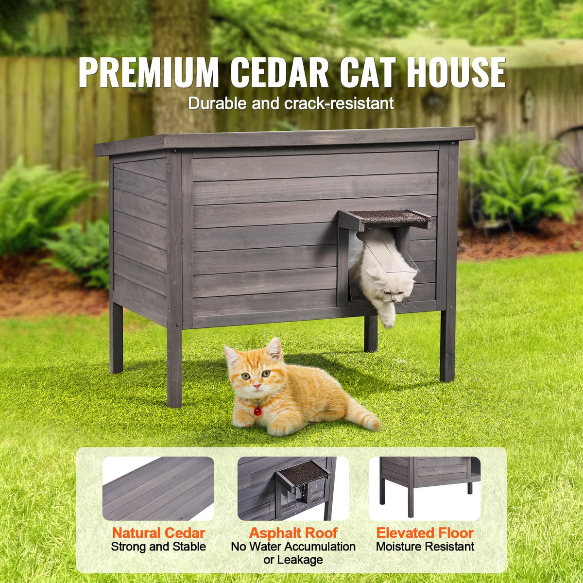 Gray Foam Cat House Outdoor Shelter - 37"