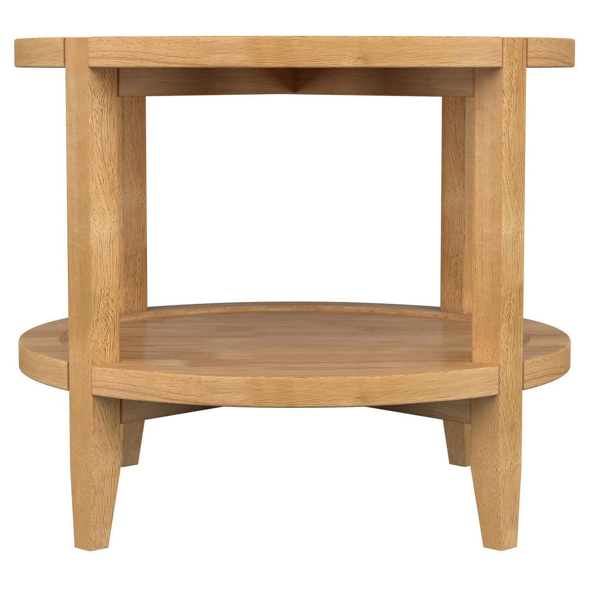 Isbell Maple Brown Round Wood Side Table for Living Room