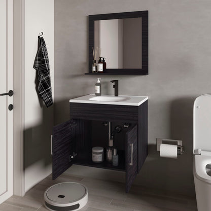 24 Inch Wenge Floating Bathroom Vanity Cabinet