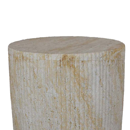 White Marble Resin Plant Stand Table - 18 Inch