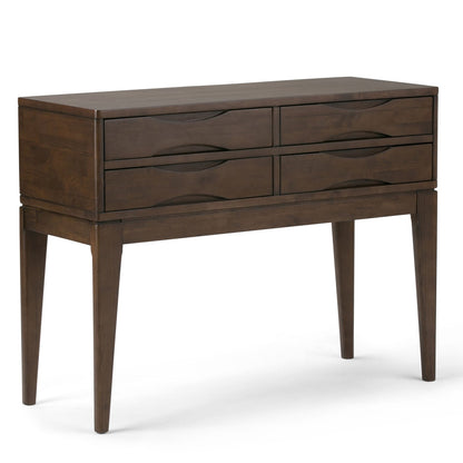 Dark Brown Wood Console Table - 40" Wide Storage Table for Living Room