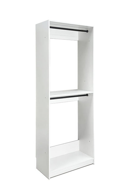 Prosper 32" White Wood Walk-in Closet with Two Rods - Modular Storage