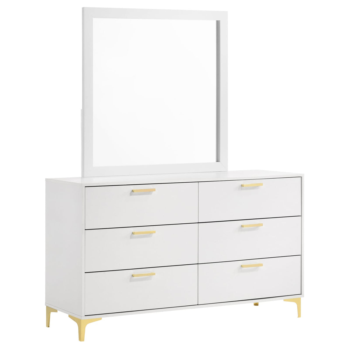 James White 6-Drawer Dresser with Mirror - Classic Bedroom Storage
