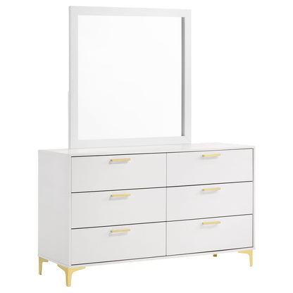 James White 6-Drawer Dresser with Mirror - Classic Bedroom Storage