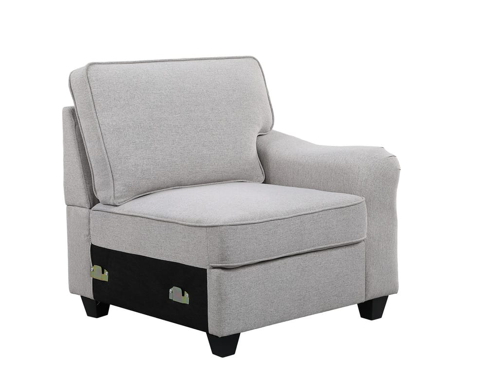 Light Gray Linen 7 Seat Sectional Sofa
