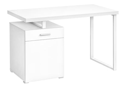 White Computer Desk with Storage Drawers - 47.25" L