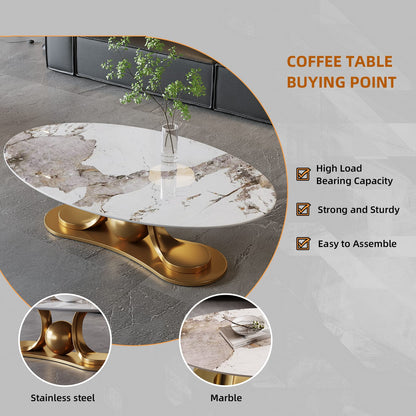 Gold Metal Coffee Table - Modern Design for Living Room